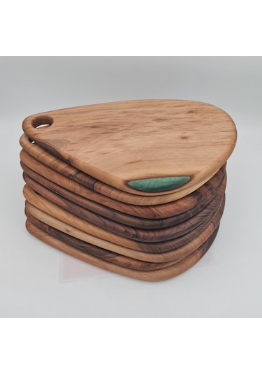 Sunum ve Kesim Tahtası Ceviz Ağacı Damla 40X23 CM Kişiye Özel Tas