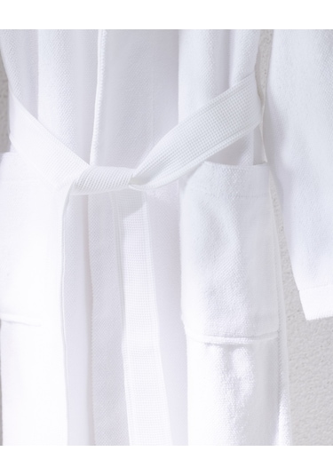 Madame Coco Carole Unisex %100 Pamuk Bornoz Set - Beyaz - Lüks Koleksiyon Born0000000054 Beyaz