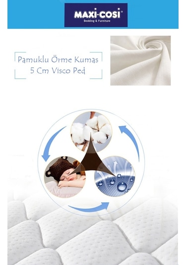 Onlıne-Yatak Maxi-Cosi Cotton 120X200 Ortopedik Yatak Şiltesi Visco Yatak Pedi
