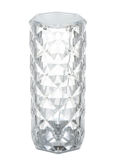 Akrilik Elmas Masa Lambası Usb Şarj Edilebilir Kristal Başucu Gece Lambası Dekoratif Yatak Odası Gece Lambası Şeffaf