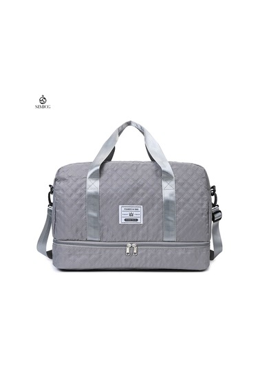 Çok İşlevli, Islak Ve Kuru Ayırma Özelliğine Sahip Su Geçirmez Seyahat Çantası Gri