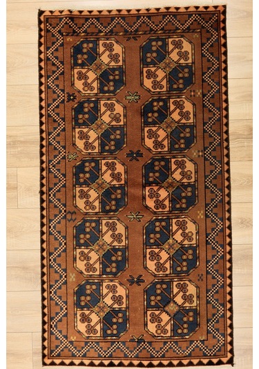 Konya El Dokuma Halı - Yün Üstü Pamuk - Leh1171 Kahverengi