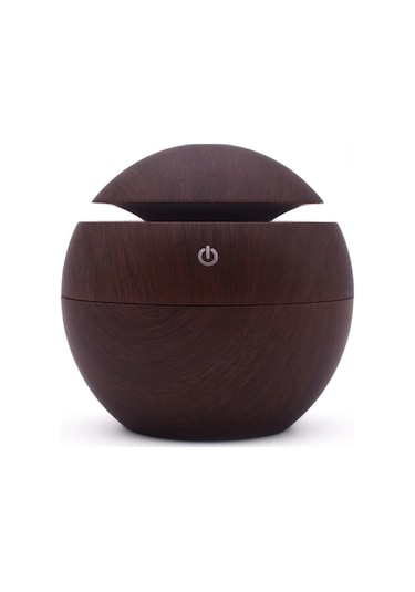 Samdoo Koyu Ahşap Desenli 130ml Usb Nemlendirici - Aromaterapi Makinesi 7 Renkli Led Ile - Ev Odası Ofis Kullanıma Uygun