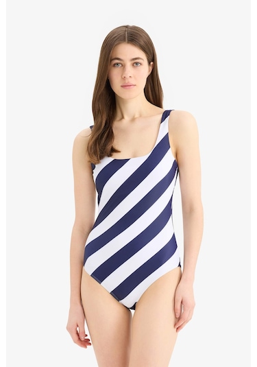 Defacto Regular Fit Çizgili Mayo-fall İn Love A9457ax25smnv30 Lacivert