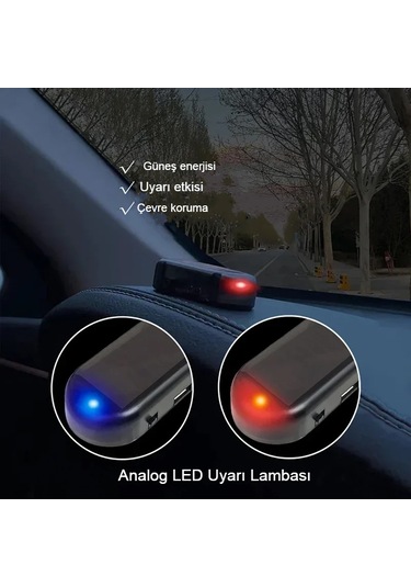 Araç Alarm Işığı Solar Enerjili Yanıp Sönen Güvenlik Uyarı Sistem