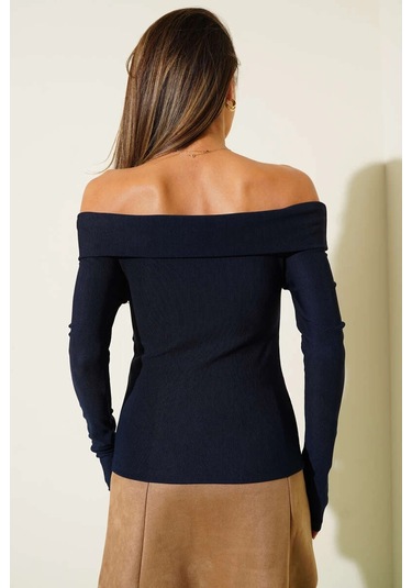 Madonna Çapraz Yaka Bluz Lacivert T4331 Lacivert