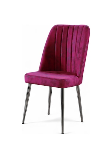 Vento Sandalye - Milas Fuşya - Metal Krom Ayak