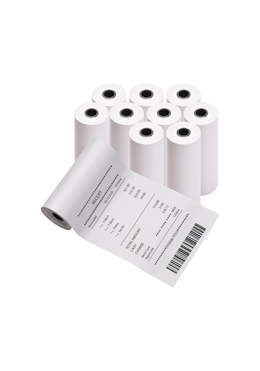 Aubyhe 76x30mm 10'lu Paket 10 Yıllık Dayanıklı Termal Kağıt - Suya/yağa/sürtünmeye Dayanıklı, Bisfenol A Yok, Yüksek Renk Doğruluğu 10 Rulo