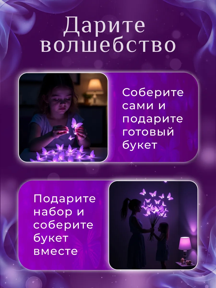 Dın Işıklandırmalı Kelebek Buketi Seti 339082229 Açık Mavi