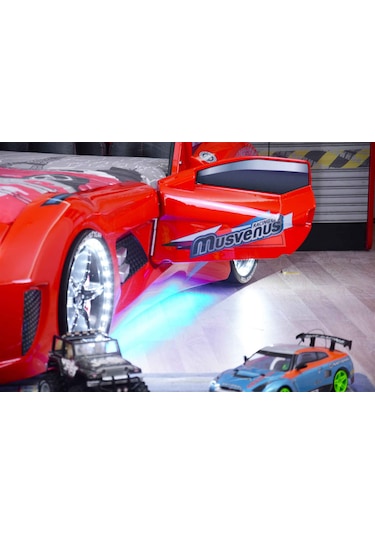 Setaymobilya Bazalı Arabalı Yatak , Audi V7 Full Led Bazalı Araba Yatak *Setay