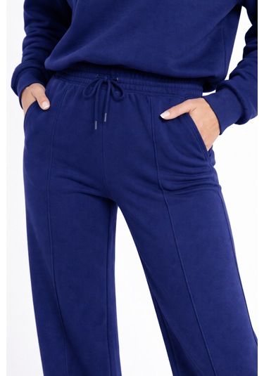 Balenbi Oversize Bisiklet Yaka Basic Modal Kadın Takım 1206 - Form Serisi Lacivert