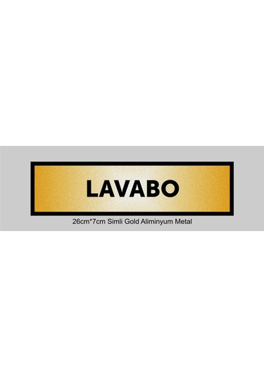 Lavabo Yazılı Kapı Levhası ,yönlendirme Levhası ,simli Gold Renkli Aliminyum Levha