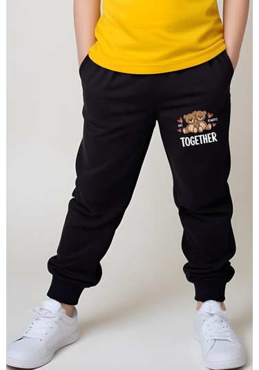 True Friends Baskılı Kız Çocuk Tişört Ve Eşofman Alt-üst Takım Sarı