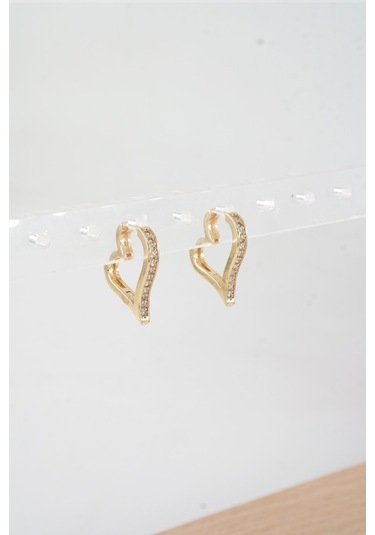 Byzeynaaksesuar Kadın Özel Tasarım Zirkon Taşlı 2'li Minimal Küpe 0005 Çok Renkli