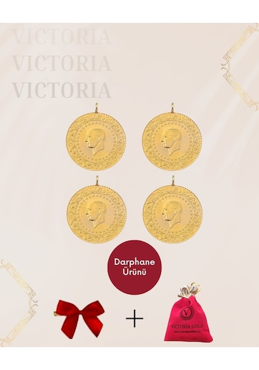 Vıctorıa Gold 4 Adet Tam Altın -hediyeli Eski Tarihli Kulplu 22 Ayar