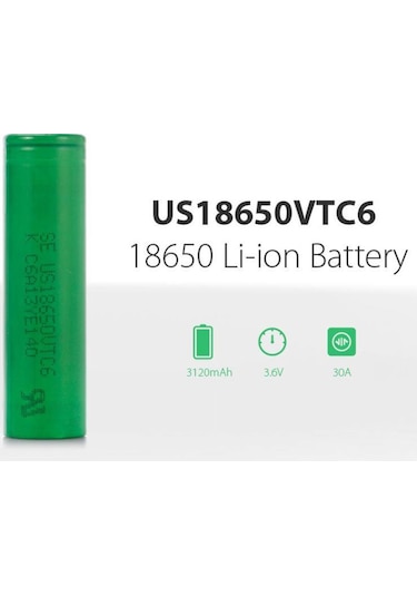 SONY VTC6 3120mAh 30A-60A 3.6V US18650 Li-ion Batarya