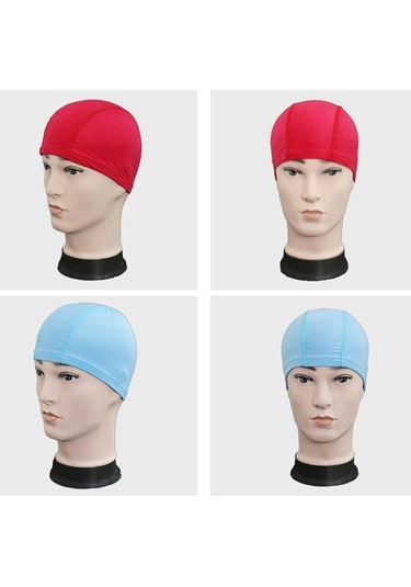 Siyah 1 Adet Düz Renk Kumaş Yüzme Şapkası Erkek Ve Kadın Uzun Saç Naylon Kumaş Şapka Erkekler Ve Kadınlar İçin Ücretsiz Boyut Düz Renk Siyah