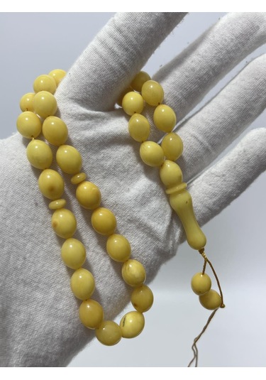 Doğal Kaya Damla Kehribar Tesbih 33lük 16,27 Gram