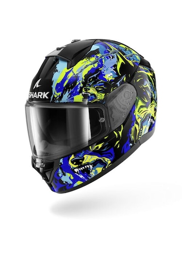 Shark Rıdıll 2 Ragıng Beast Kapalı Kask Siyah Sarı Mavi