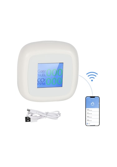 Symbee C2 Akıllı Wifi Gaz Alarmı - Metan, Lpg Ve Karbonmonoksit Tespiti, Uzaktan İzleme, Fırtına Alarmı