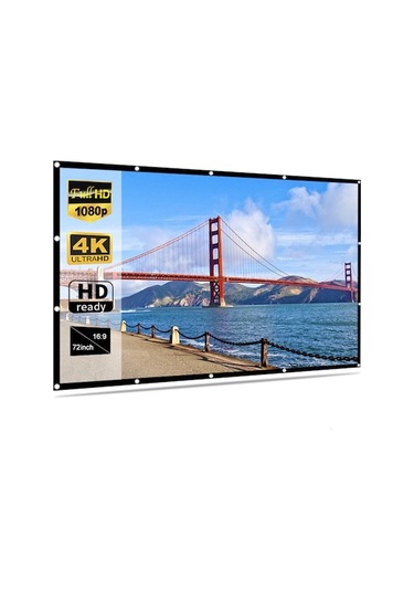 Katlanabilir Taşınabilir Projeksiyon Perdesi, 72 İnç 16:9 Sinema Ve Toplantı Ekranı, Kolay Kurulum
