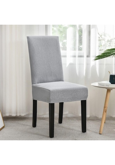 Koyu Gri Streç Su Geçirmez Sandalye Yemek Odası İçin Kapakları Slipcover Kılıf Sandalye Otel Oturma Odası Mutfak Yemek Sandalyesi Kapak