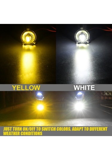 Sones 2 Adet V6 H4 Dc9-36v 30w 3000lm Ip65 Araba Led Çift Renkli Sis Lambası 30leds Smd-2525 Lamba