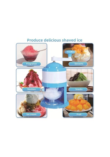 Jialan Taşınabilir El Krank Kar Koni Makinesi Manuel Traşlı Buz Mavi