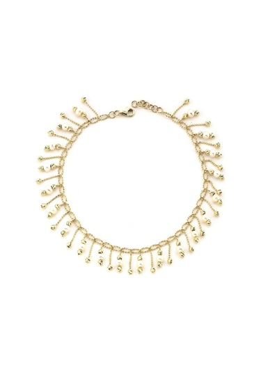 Dorikalı Doğal İnci Sallantılı Kadın Halhal Gold