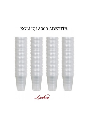 Lindera Plastik Bardak 180 Ml 3000 Adet Şeffaf