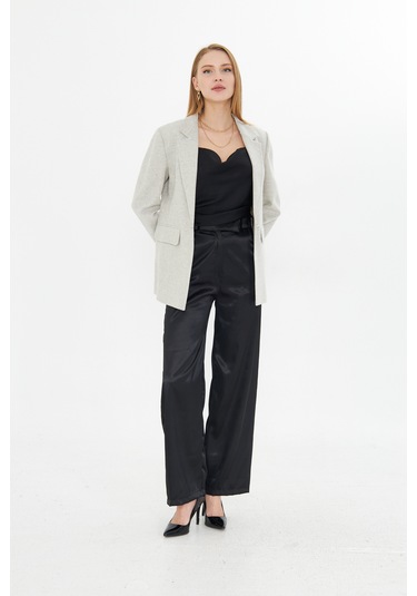 Simli Blazer Ceket Gri