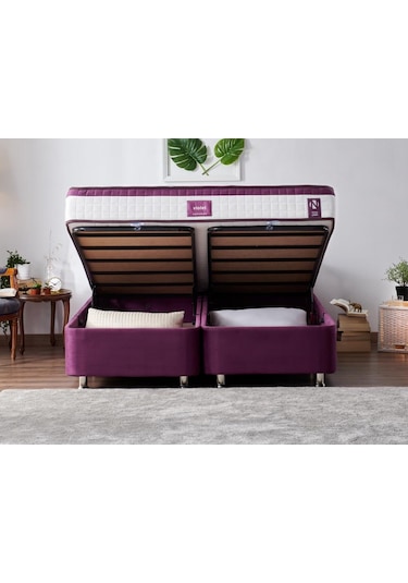 Nironyatak Niron Violet Baza Ve Başlık Seti 140X190 Cm Çift Kişilik Sandıklı