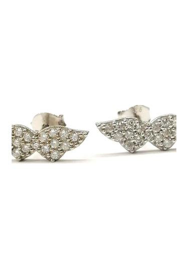 Omar Silver Kadın Melek Kanadı Model Zirkon Taşlı Beyaz Gümüş Küp