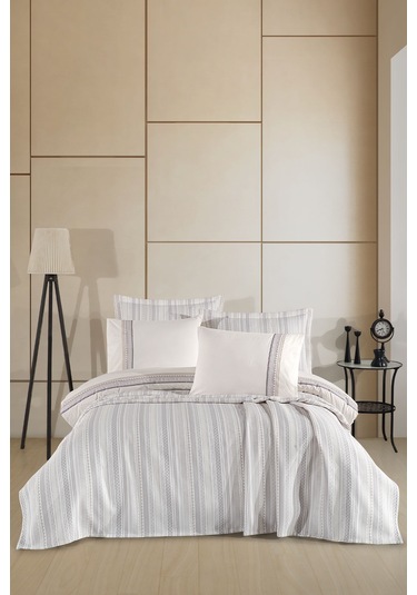 Elart Mellow Modern Çeyiz Paketi 7 Parça 240x250 Cm Gri Gri