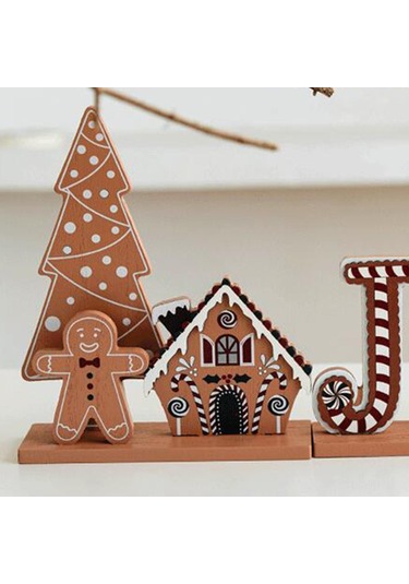 Suntek Yılbaşı Ahşap Masa Dekorasyonu Tatil 19x6x23cm-ağaç