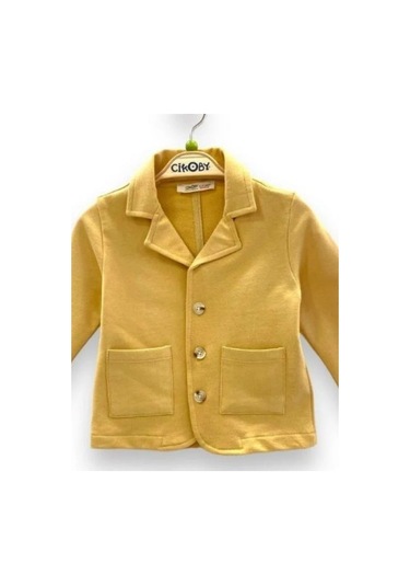 Erkek Bebek Örme Hırka Ceket-13809 Hardal