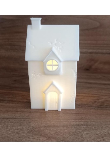 Kış Evi Mumluk Noel Yılbaşı Süsü Dekoratif Biblo Tealight Mumluk Seti Mumlar Dahildir