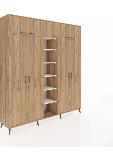 Hyperion Dolap 18 Raflı 9 Kapaklı 220x44x243 Çam-çam/aytaşı Atlas Çam/aytası