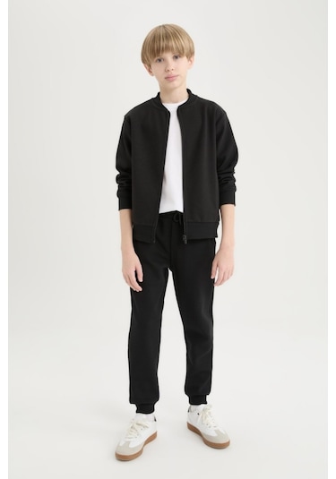 Ahengim AK-2350 Basic Jogger Paça Erkek Çocuk Okul Eşofman Altı - Siyah