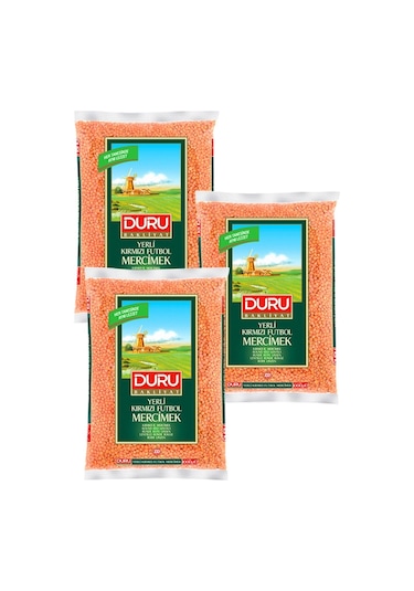 Duru Kırmızı Futbol Mercimek 3 x 1 KG