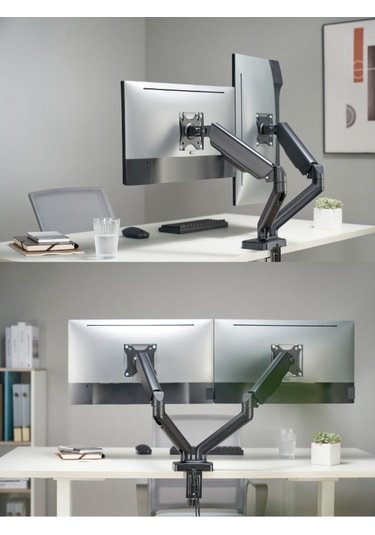 Çiftli Monitör Kolu 17 "-32" 9kg Mikrofon-ses / Usb Çıkışlı