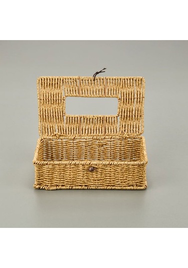 Mien Rattan Dikdörtgen Peçetelik - Açık Kahverengi Açık Kahverengi