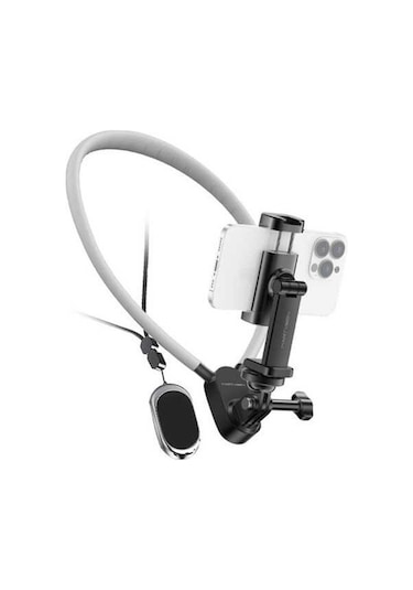 Createtech Vkemall Tutucu Telefon S7 Pro Pov Montajı Mon Martvsen Kolye Klipsli Kamera Kamera Boyun De Siyah