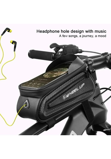 Moveevo Erkek Kadın Bisiklet Çantası, Pvc Materyal, Su Geçirmez Dokunmatik Ekran, 23x11cm, Beyaz Işıklı, Dağ Bisikleti Üst Boru Çantası Beyaz