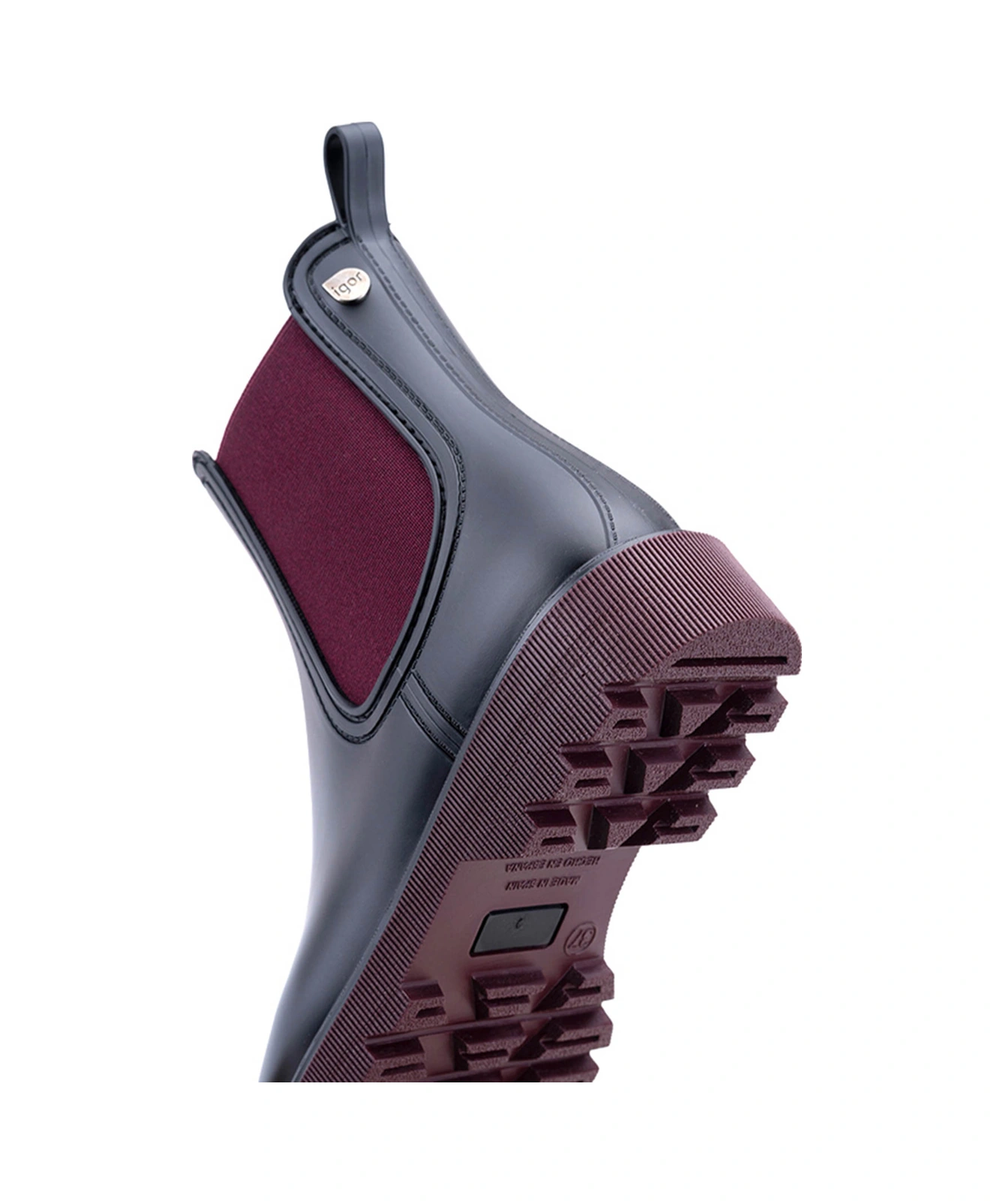 Igor Chloe Bıcolor Siyah Kadın Yağmur Botu Siyah-bordo