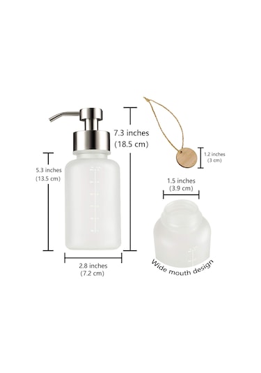 Roetell Cam Köpük Sabunluk, Paslanmaz Çelik Pompalı Sabun