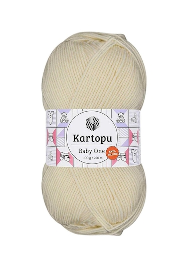 Baby One Tüylenmeyen El Örgü İpi Yünü Krem K025