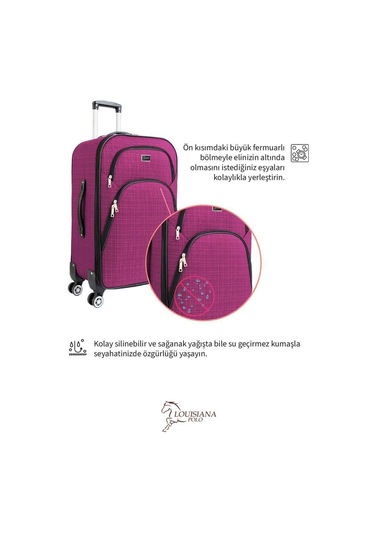 Kabin Boy 4 Teker Kumaş Valiz Fuşya 1081 Fuşya