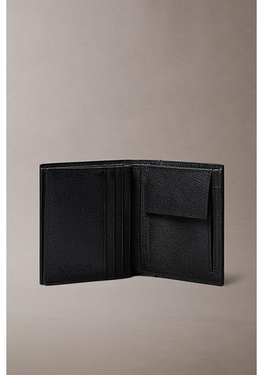 Erkek Saffiano Üç Katlı Cüzdan - Siyah Black