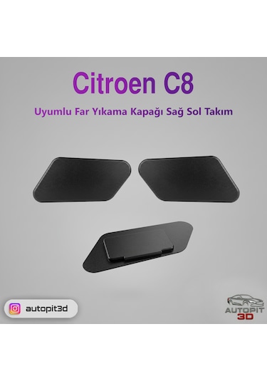 Citroen C8 Uyumlu Far Yıkama Kapağı Sağ Sol Takım